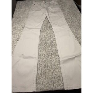Kan Can Womens White The Alaska MR Flare Jeans Size 9 NWT